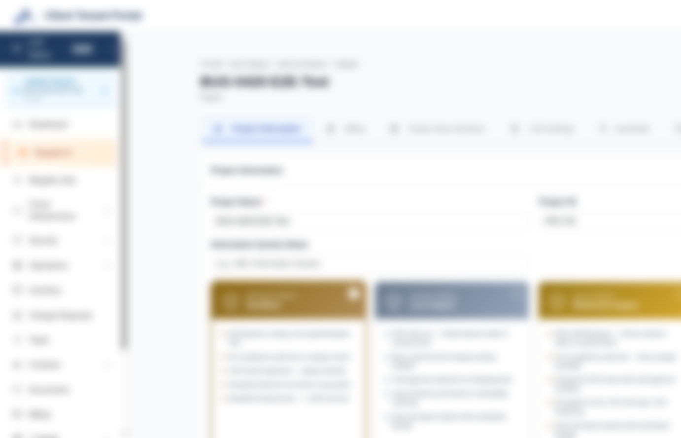 New project detail page (blurred for anonymity)